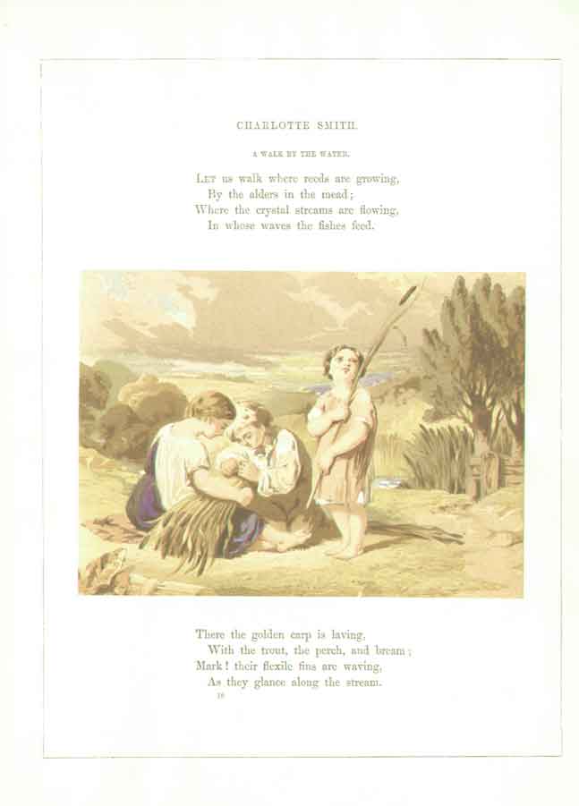 Original Old Antique Print Water Walk