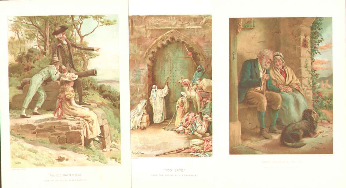 Original Old Antique Print Sunday