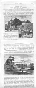 Original Old Antique Print 10 Engraving Greater London *3 0
