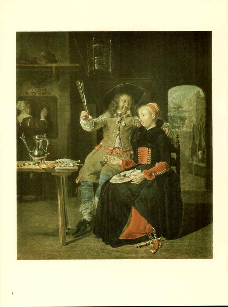 Original Old Antique Print Large German Quality S Metsu A