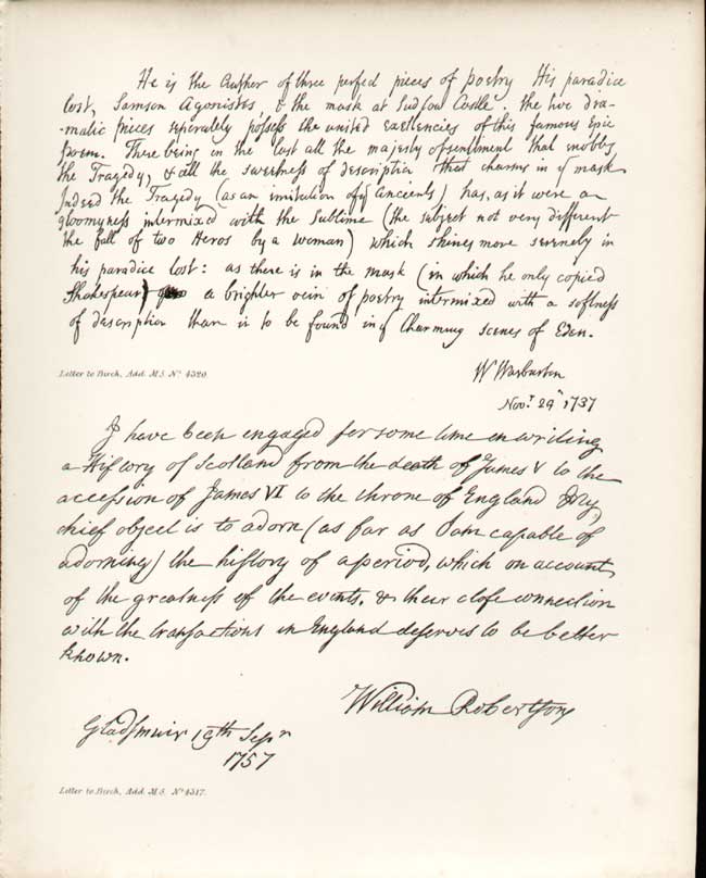 Old Smith Literary Historical Manuscripts Letter *12 Letters Warburto
