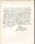Old Smith Literary Historical Manuscripts Letter *36 Agreement Betwee