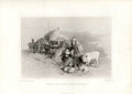 Original Old Antique Print Landseer Harvest Time In Scottish Highlands