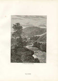 Original Old Antique Print Landseer 23.. Highland Stream Scotland