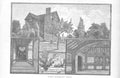 Original Old Antique Print Geater London C1890 Queen Elizabeths Lodge Victorian