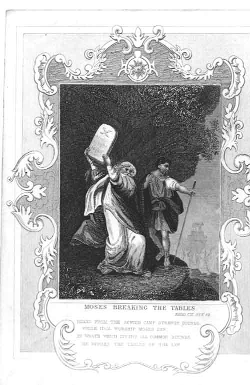 Old Biblical Religion Religious Scripture Bible Moses Breaking The Ta