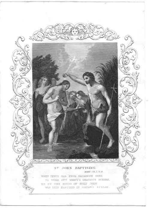 Old Biblical Religion Religious Scripture Bible St John Baptising Rel