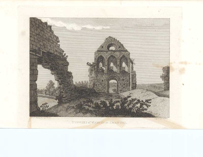 Original Old Antique Print Antiquities Scotland 1790 Nunnery 18th Century