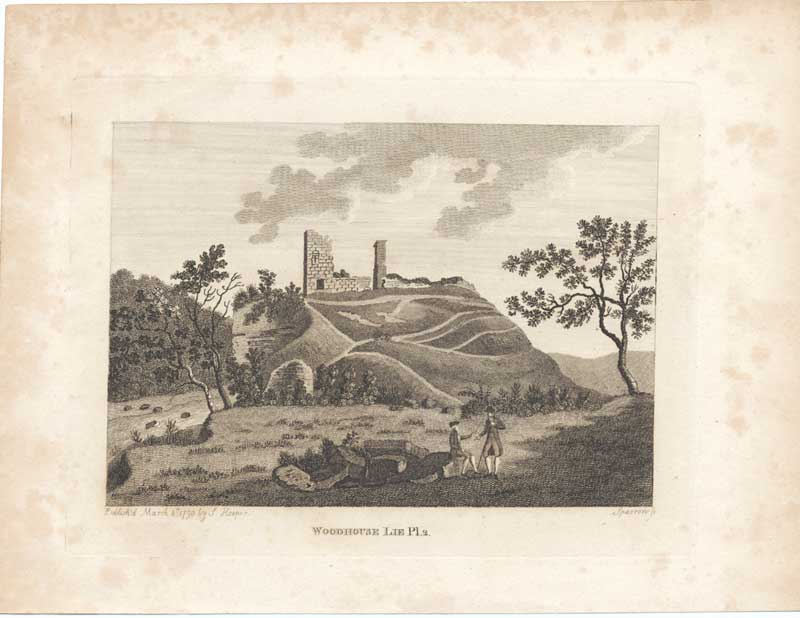 Original Old Antique Print Woodhouse Lie Antiquities Scotland 1790 18th