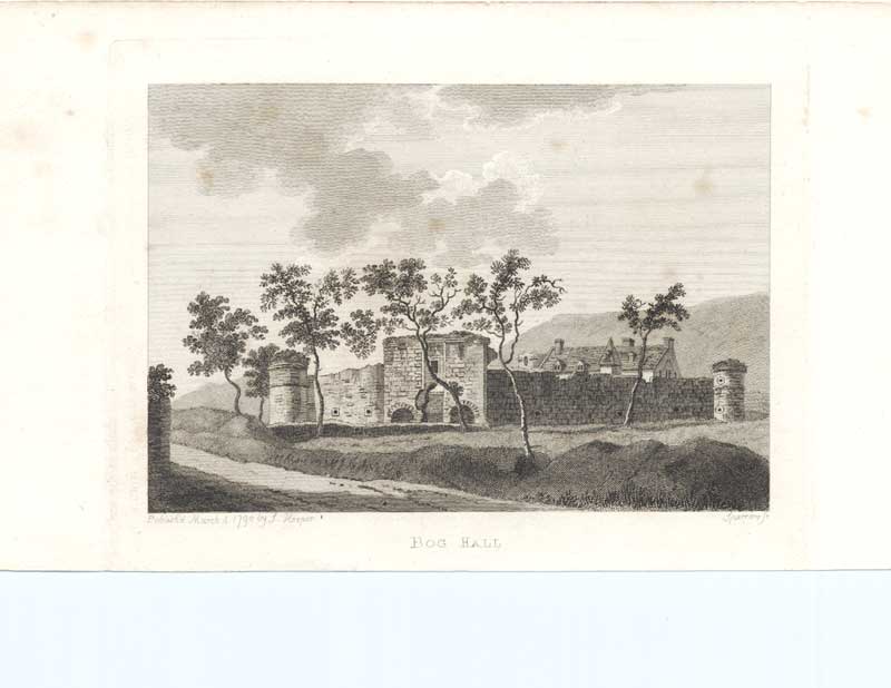 Original Old Antique Print Bog Hall Antiquities Scotland 1790 18th Century