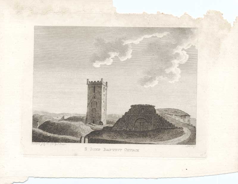 Original Old Antique Print St John Baptist Church Scotland 1790 18th Century