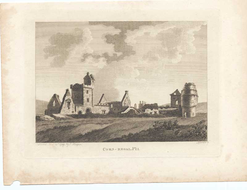 Original Old Antique Print Cors Regal Pl1 Antiquities Scotland 1790