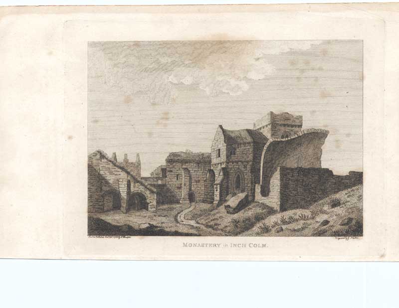 Old Antiquitiescottish Antiquities 1790 Monastry Inch Colms Scotland 18th