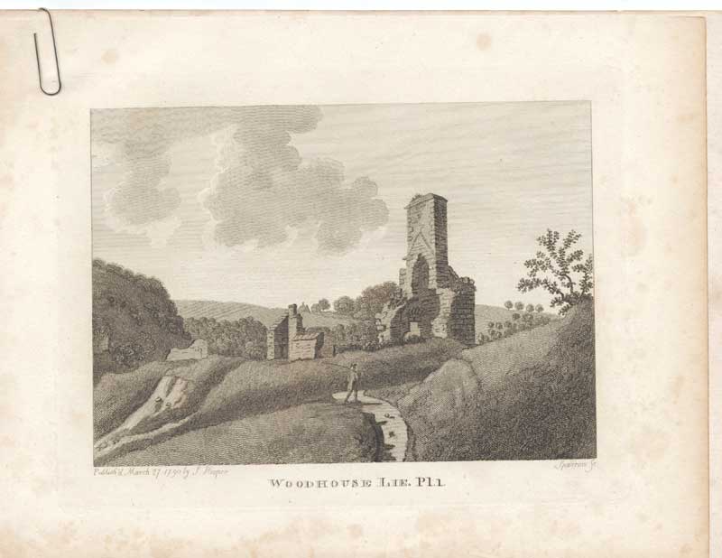 Original Old Antique Print Woodhouse Lie Pl1 Scottish Antiquities 1790