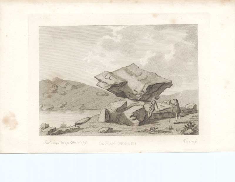 Original Old Antique Print Laggan Stone Pl1 Antiquities Scotland 1790