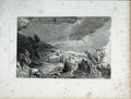 Original Old Antique Print Gallery Trou Perdu Nr Tuses France C1838Victorian