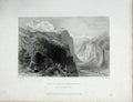 Original Old Antique Print Lauterbrunn Wengern Alp C1838 19th