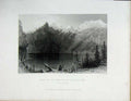 Original Old Antique Print Lake At Foot Blumlis Alp Ascenthal C1838Victorian