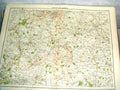 Original Old Antique Print 18X14 Map 1898 Warwick WorcesterNapoleonic Era