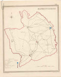 Original Old Antique Print Large Rare Map Monmouthshire Wales