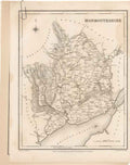 Original Old Antique Print Rare Map Monmouthshire Lewis C1835 Wa 19th Century