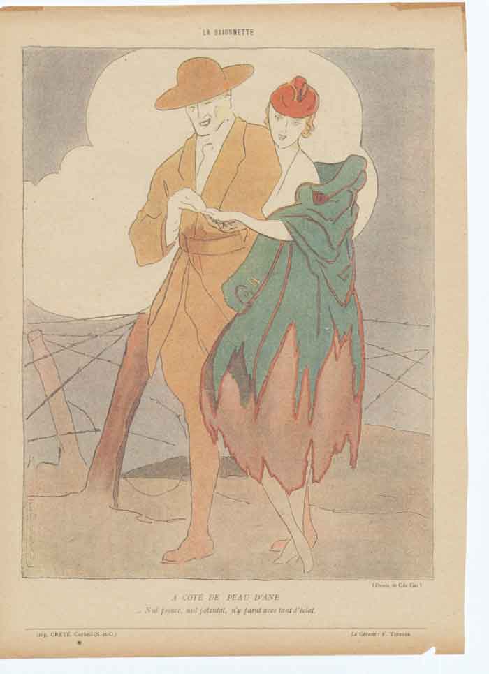 Old Art Deco Humart Deco Humour A Cote De Peau D'Anneour A Cote De Pe
