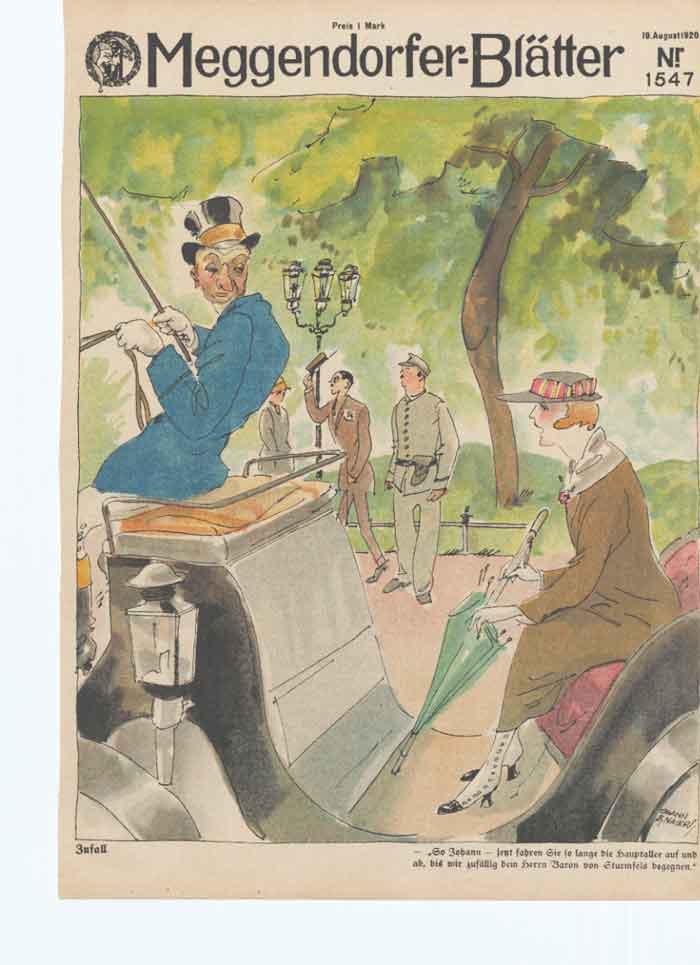 Original Old Vintage Print Art Deco Humour A Stop In The Park 1920 0 20th