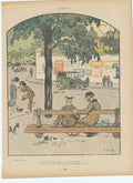 Original Old Vintage Print Art Deco Humour Stereet Scen Paris 1919 0 20th