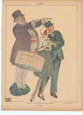 Original Old Vintage Print Art Deco Humour The Black Market 1917 20th Century