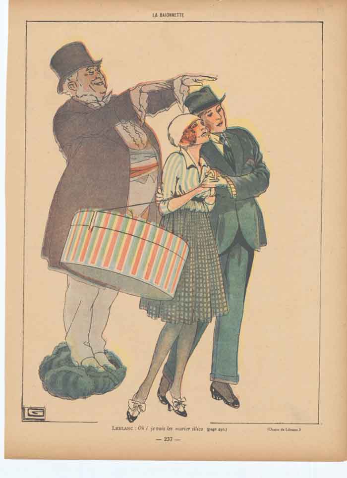 Original Old Vintage Print Art Deco Humour The Black Market 1917 20th Century
