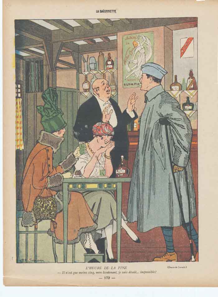 Original Old Antique Print L'Heure De La Fime Return Wounded Sier 0