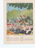 Original Old Antique Print Art Deco Humour Ladies Day In The Park 1914 20th