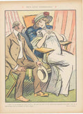 Original Old Antique Print Art Deco Humour Deux Etats Interessants 1910 20th