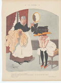 Original Old Antique Print Art Deco Humour The Victim An Affair 1909 20th
