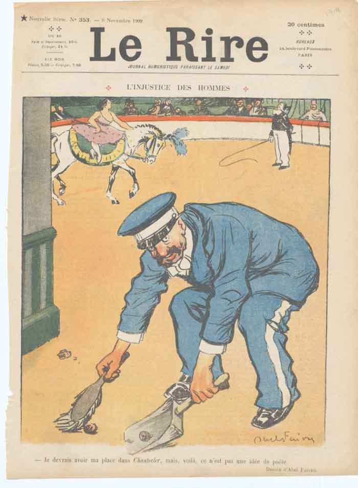 Original Old Antique Print Art Deco Humour Injustice Horse Droppings