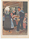 Original Old Antique Print Art Deco Humour Retour De Casablanca 1908 20th