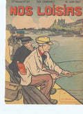 Original Old Antique Print Art Deco Humour Nos Loisirs 1907 Anglers 20th