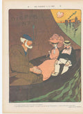 Original Old Antique Print Art Deco Humour Dangerous Boating 1906 A 20th Century