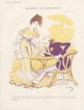 Original Old Antique Print Art Deco Humour Mystere Et Discretion 1906 A 20th