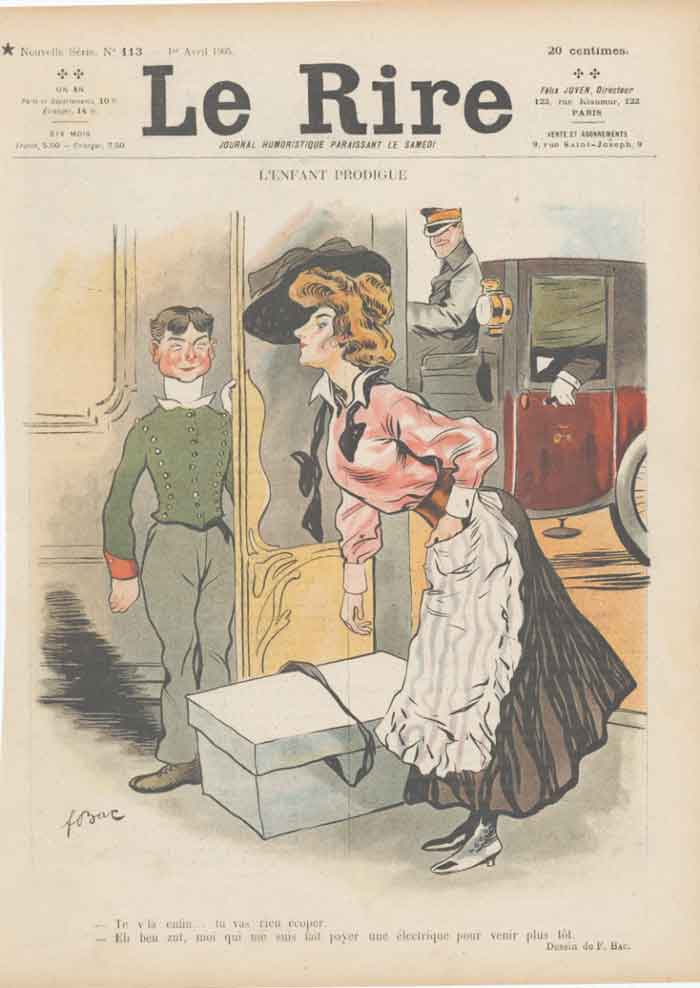 Original Old Antique Print Art Deco Humour L'Enfante Prodigue 1905 A 20th