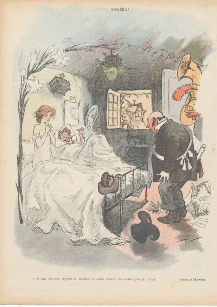 Original Old Antique Print Art Deco Humour Rosiere 1904 A 20th Century