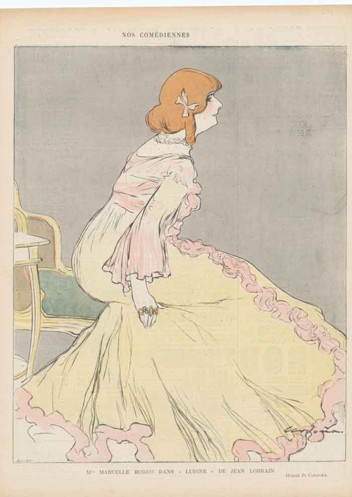 Original Old Antique Print Art Deco Humour Marcelle Bordo 1904 A 20th Century