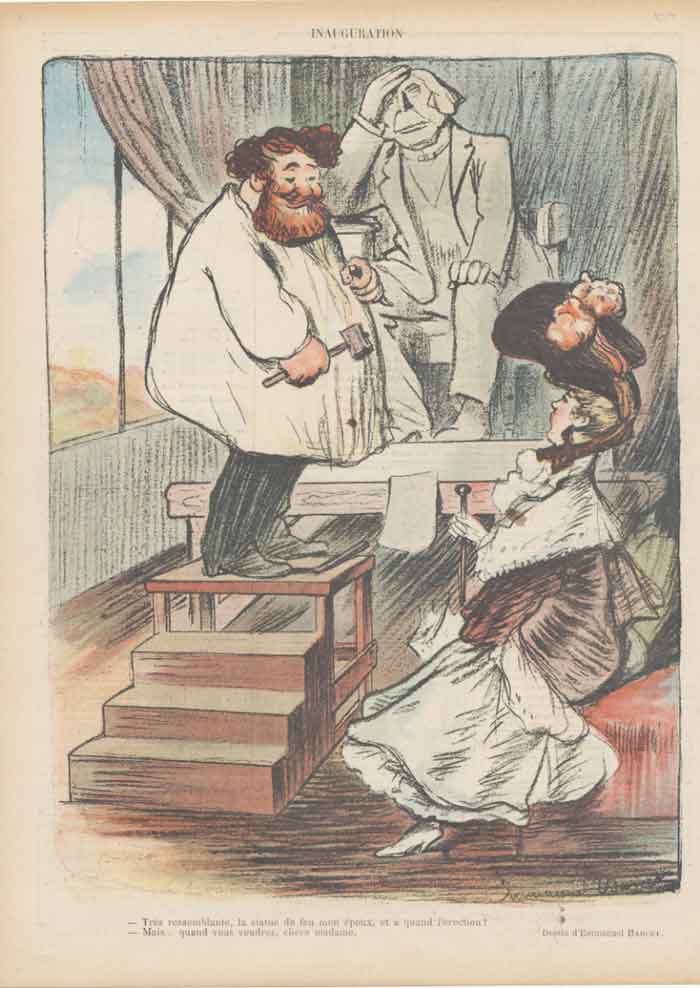 Original Old Antique Print Art Deco Humour Sculptor And ???? 1904 A 20th Century