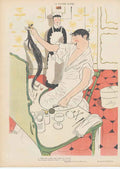 Original Old Antique Print Art Deco Humour La Fusse Natte Haircut 1903 A 20th