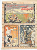 Original Old Antique Print Art Deco Humour Les Murs A ParisA