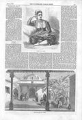 Original Old Antique Print Court Maleki Cadi Algiers 1858 A 19th