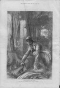 Original Old Antique Print White Lady Herriards Knoll By Proctor 1874 Victorian