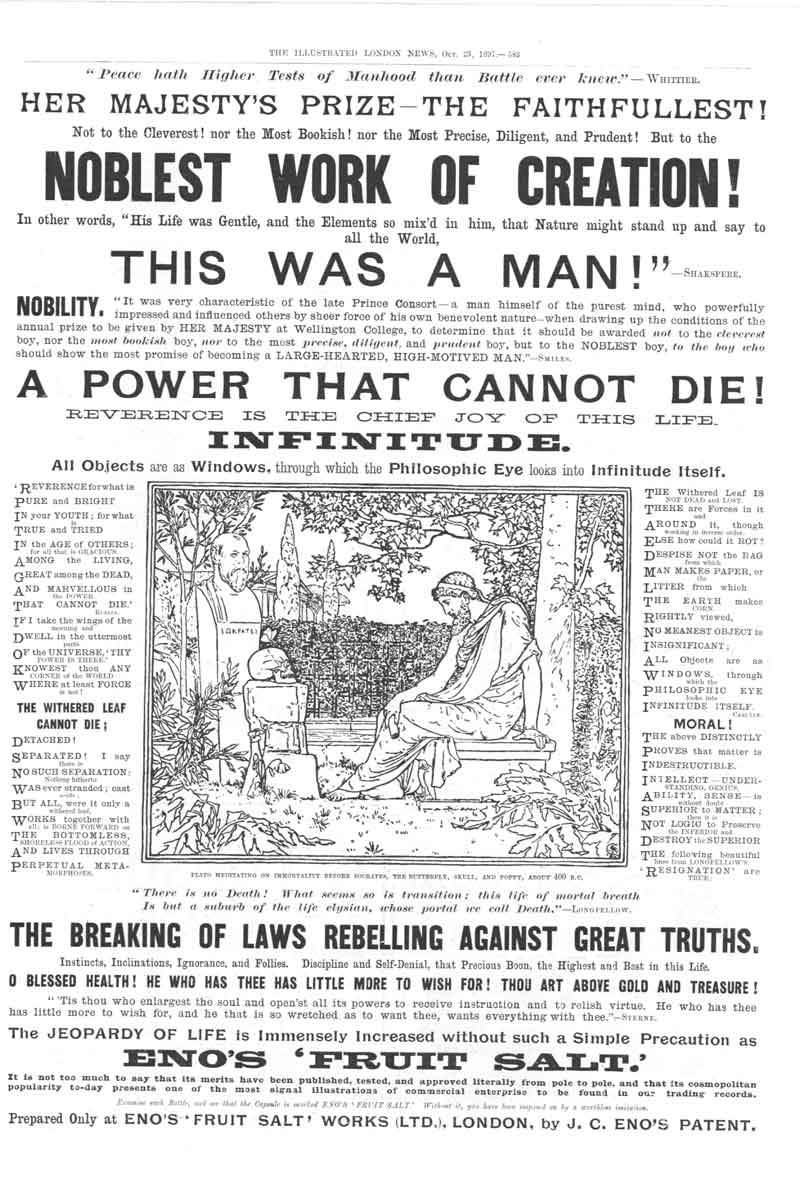 Original Old Antique Print Enos Fruit Salts Advert This Was A Man 1897 Victorian
