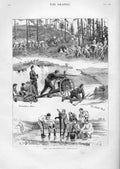 Original Old Antique Print 1883 Army Volunteers At Aldershott 216Victorian