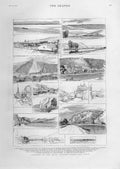 Original Old Antique Print Neuse Between Namur & Givet 1883 BelgiumVictorian